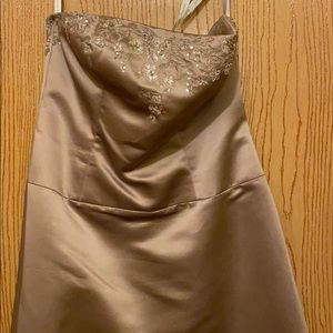 Beautiful taupe bridesmaid dress